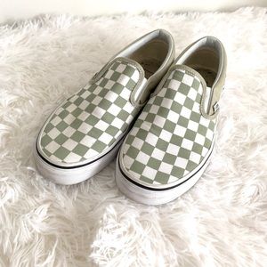 Green checkered vans size 4.5 men, 6 women’s